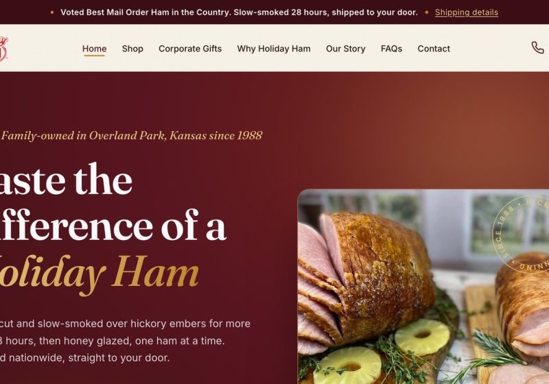 Holiday Ham website by Moss Marketing Group