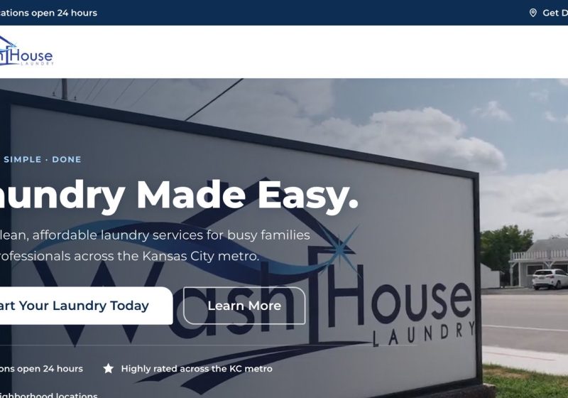 Wash House Laundry website by Moss Marketing Group