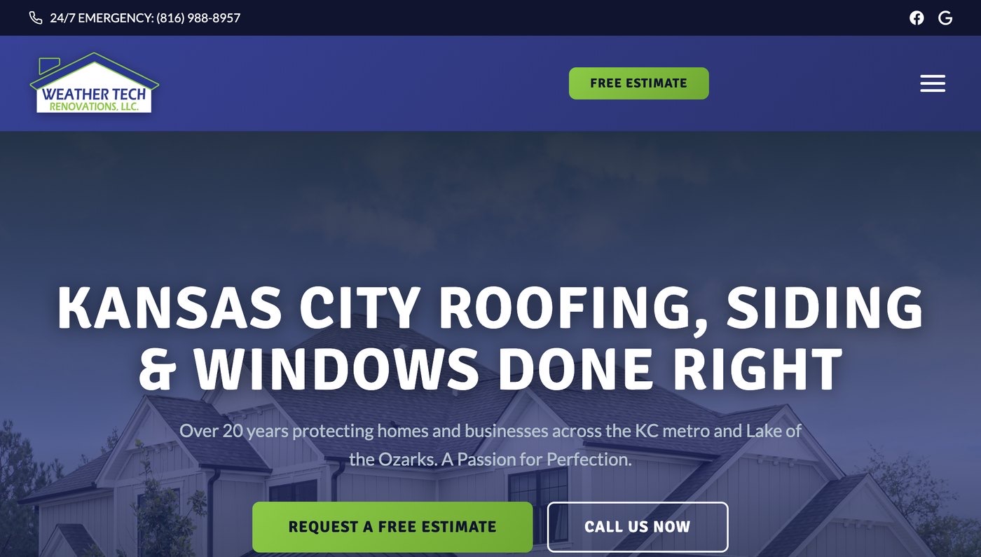 WeatherTech Renovations website by Moss Marketing Group